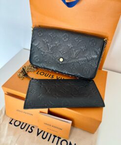 Alternative view of Pochette Louis Vuitton Félicie Pelle Monogram Empreinte nera