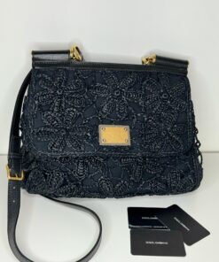 Alternative view of Borsa a mano Dolce e Gabbana Sicily rafia nera