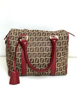 Alternative view of Borsa Fendi Forever Bauletto in tessuto FF beige/marrone/bordeaux