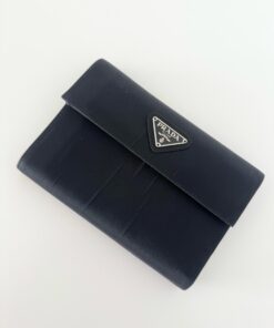 Portafoglio Prada in Nylon Nero