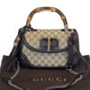 Borsa Gucci Bambù Grande a Tracolla in Tela GG Beige e Marrone