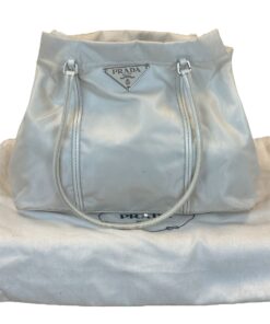 Borsa Prada a Spalla in Nylon Bianca