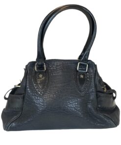 Borsa a Spalla Fendi Etniko in Pelle di Vitello Nera