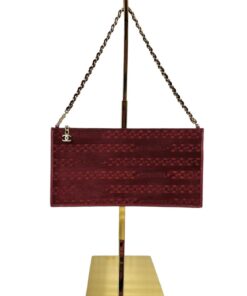 Borsa Pochette Chanel in Pelle di Vitello Effetto Cavallino con Catena Dorata