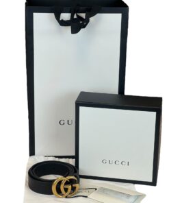 Cintura Gucci Marmont in Pelle Nera