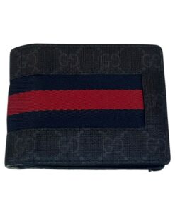 Portafoglio Gucci in Tessuto GG Supreme Nero