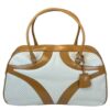 Borsa a Mano Prada Bowler Vitello Drive Bianca e Marrone Chiaro