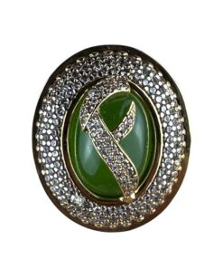 Anello Fendi in Metallo Dorato con Pietre