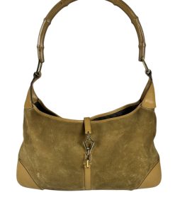 Borsa a Spalla Gucci Jackie Bamboo in Camoscio Marrone
