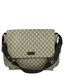 Borsa Gucci a Spalla Accessori bebè/Viaggio Misura Grande in Tela Beige e Marrone