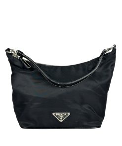 Borsa Prada a Spalla in Nylon Nera