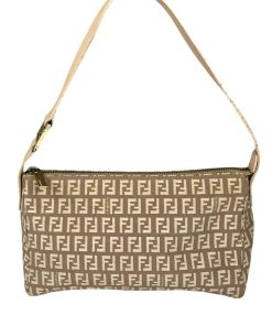 Borsa Fendi a Spalla in Tessuto Nude