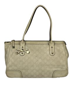 Borsa Gucci Tote Guccissima in Pelle Beige