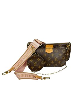 Borsa Louis Vuitton Multi Pochette Accessoires in Tela Monogram e Rosa