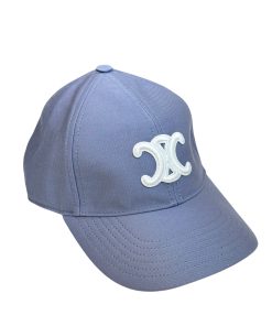 Cappello da baseball Celine Triomphe in Cotone Azzurro Carta da Zucchero