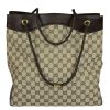 Borsa Gucci Shopper in Tela Supreme GG Beige e Marrone e Pelle Marrone