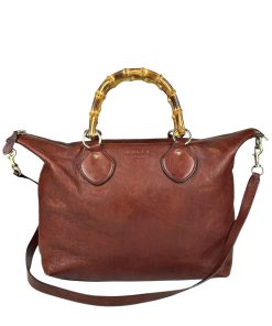 Borsa Gucci Bamboo in Pelle Bordeaux