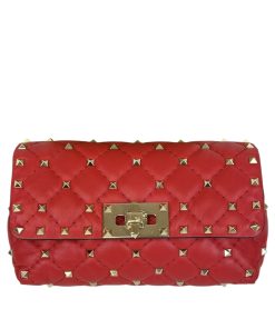 Marsupio Valentino Garavani Rockstud in Pelle Rossa e Borchie