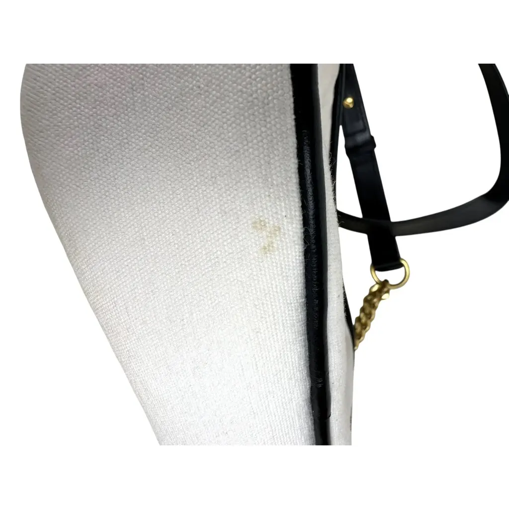 Borsa a Tracolla Balmain in Cotone Bianco e Pelle Nera - immagine 4