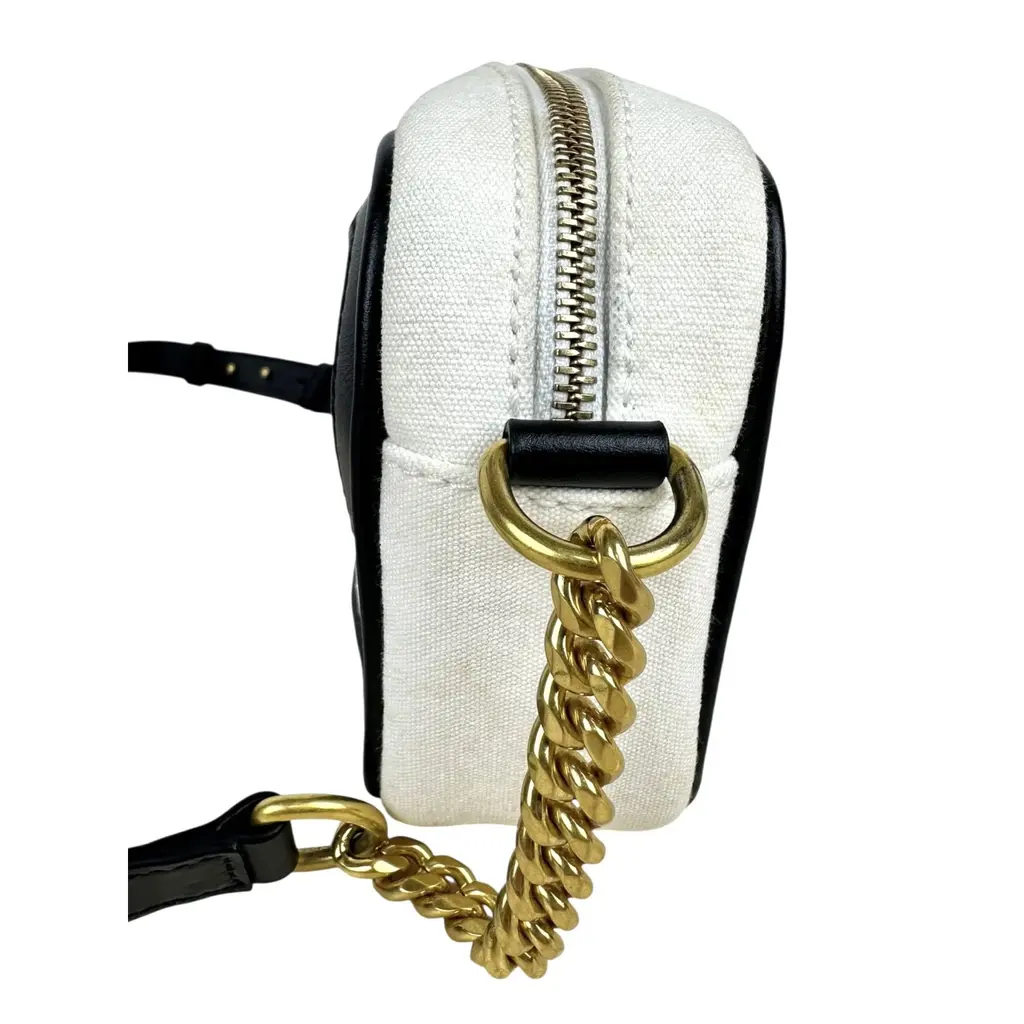 Borsa a Tracolla Balmain in Cotone Bianco e Pelle Nera - immagine 10