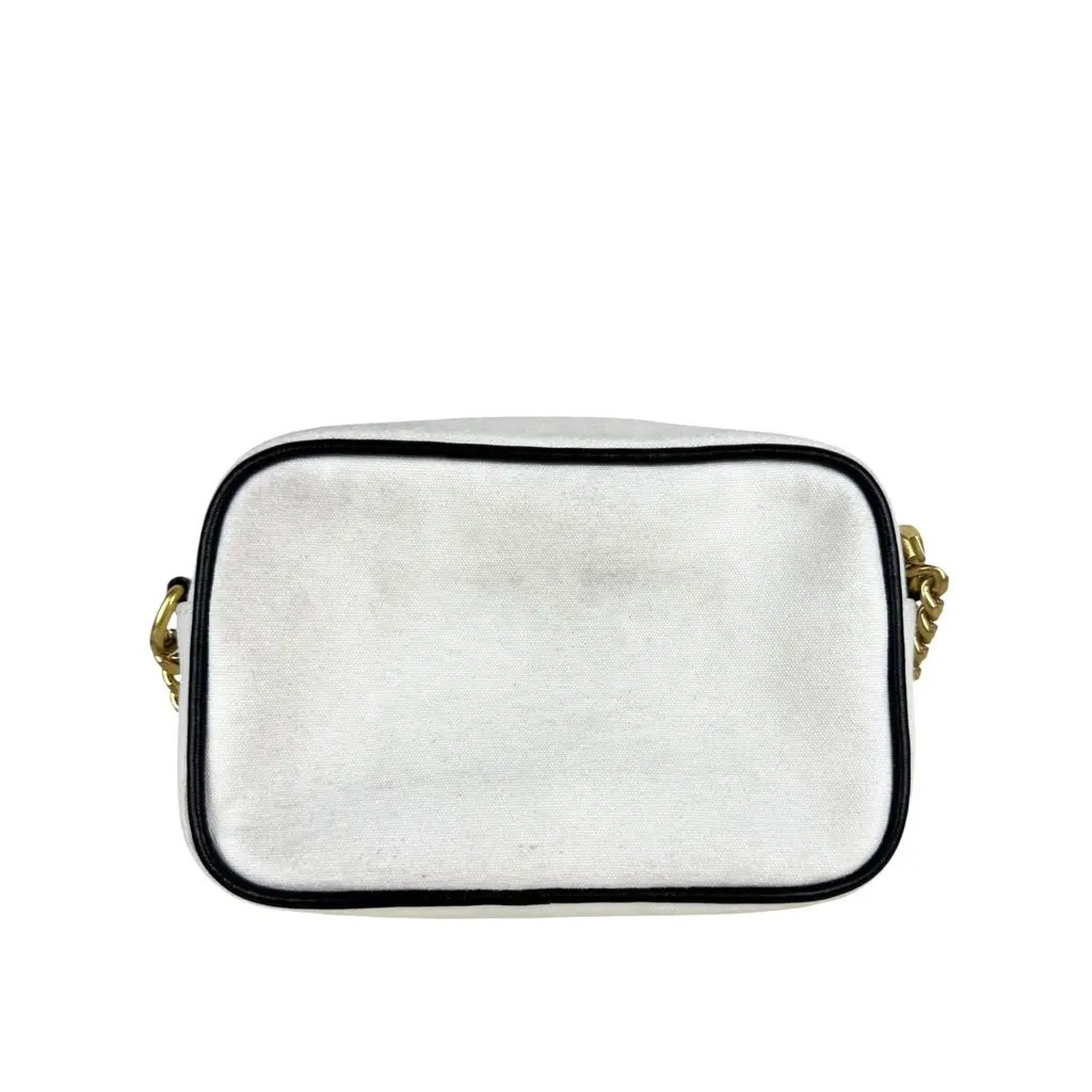 Borsa a Tracolla Balmain in Cotone Bianco e Pelle Nera - immagine 9