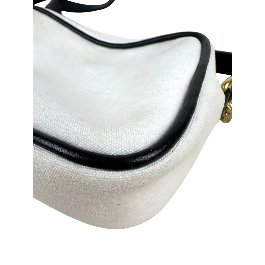 Borsa a Tracolla Balmain in Cotone Bianco e Pelle Nera - immagine 8
