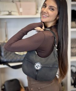 Alternative view of Borsa Gucci Hobo a Spalla in Tessuto e Pelle Nera