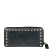 Portafoglio Valentino Garavani Rockstud in Pelle Granata Nera