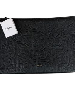 Pochette Dior Triangolare A5 in Pelle Gravity Nera