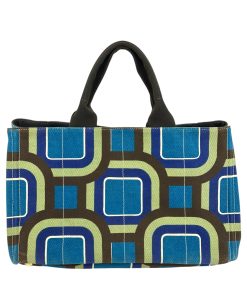 Borsa a Spalla Prada in Tela Multicolore Fantasia Optical