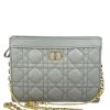 Pochette Every Dior – Dior Caro in Pelle Cannage Grigia con Catena