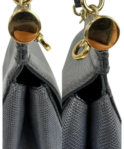 Alternative view of Borsa Dolce e Gabbana Sicily in Pelle Effetto Serpente Grigio/Blu Scuro