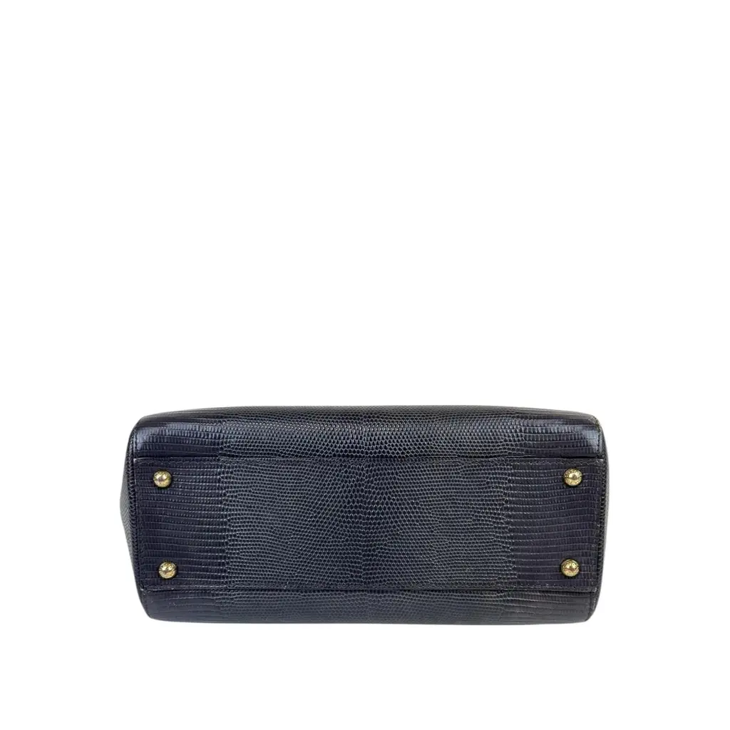 Borsa Dolce e Gabbana Sicily in Pelle Effetto Serpente Grigio/Blu Scuro - immagine 12