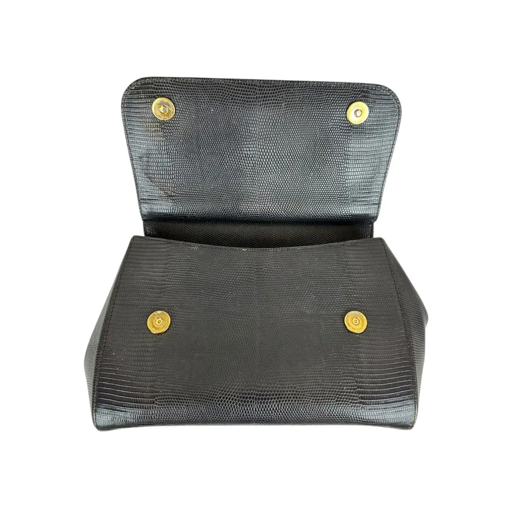 Borsa Dolce e Gabbana Sicily in Pelle Effetto Serpente Grigio/Blu Scuro - immagine 11