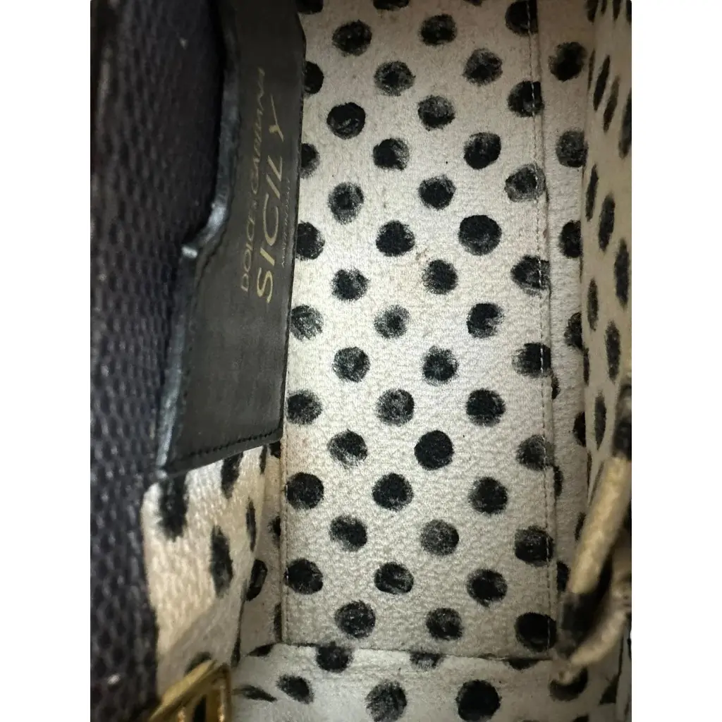 Borsa Dolce e Gabbana Sicily in Pelle Effetto Serpente Grigio/Blu Scuro - immagine 10