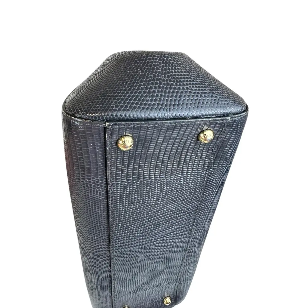 Borsa Dolce e Gabbana Sicily in Pelle Effetto Serpente Grigio/Blu Scuro - immagine 7