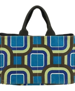 Borsa a Spalla Prada in Tela Multicolore Fantasia Optical