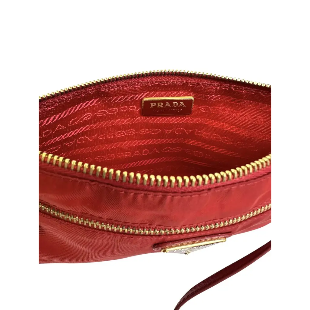Pochette Prada in Nylon Rosso - immagine 3