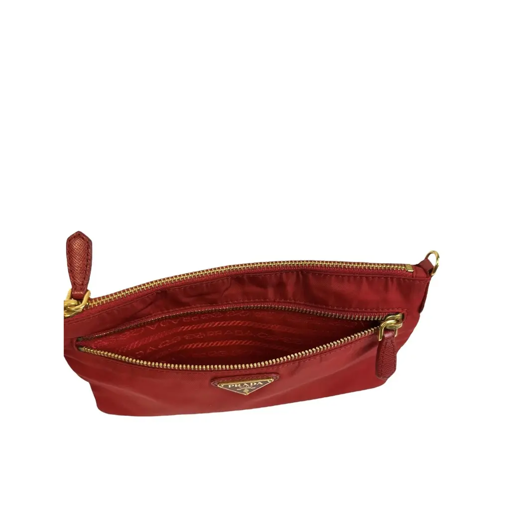 Pochette Prada in Nylon Rosso - immagine 7