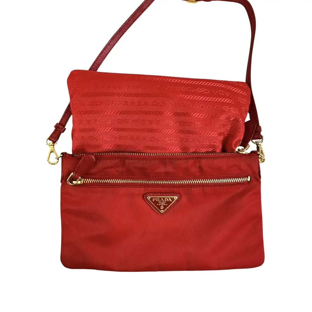 Pochette Prada in Nylon Rosso - immagine 9