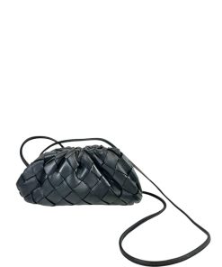 Portamonete Bottega Veneta Pouch in Pelle Intrecciata Nera