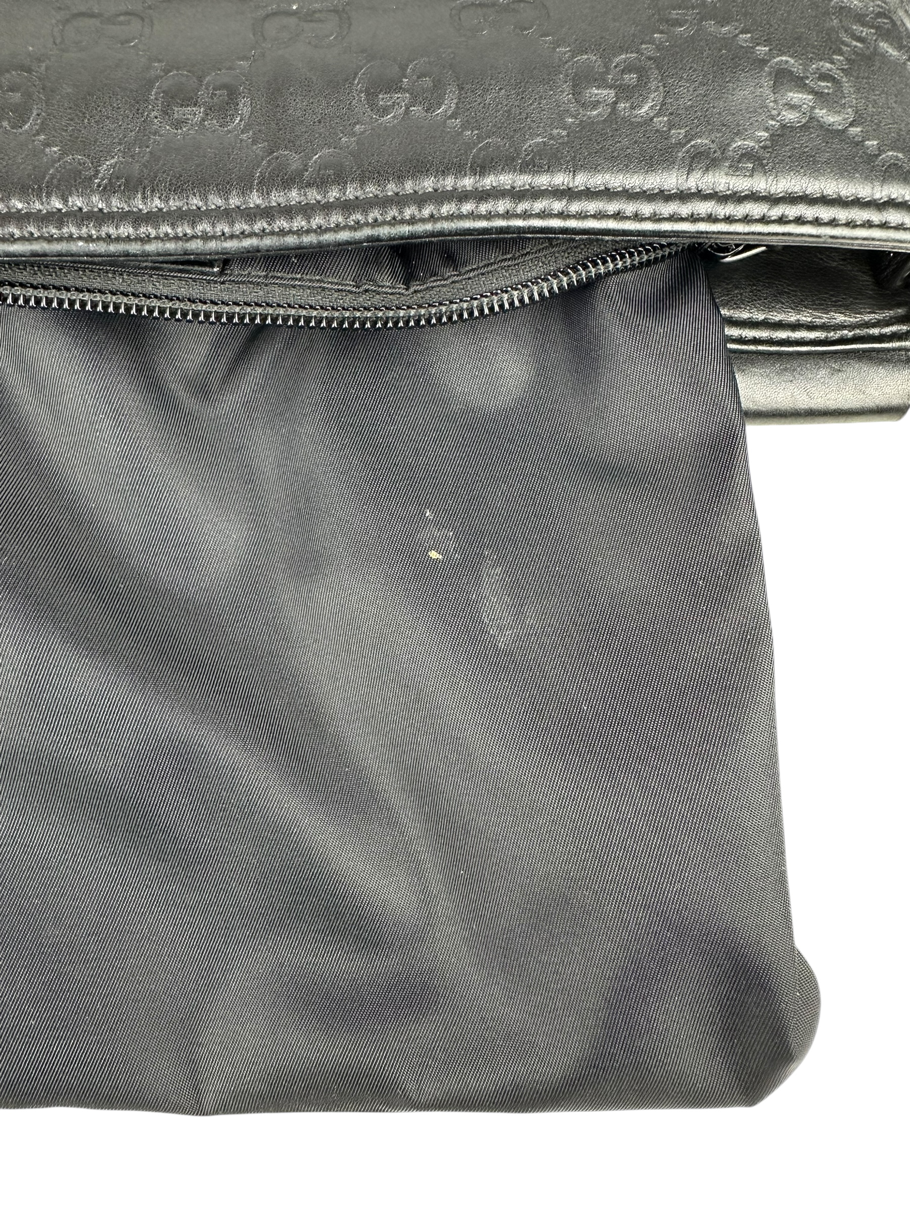 Borsa a Tracolla Gucci in Tessuto e Pelle GG Nera - immagine 16