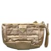 Pochette Prada a Mezzaluna in Tessuto Beige
