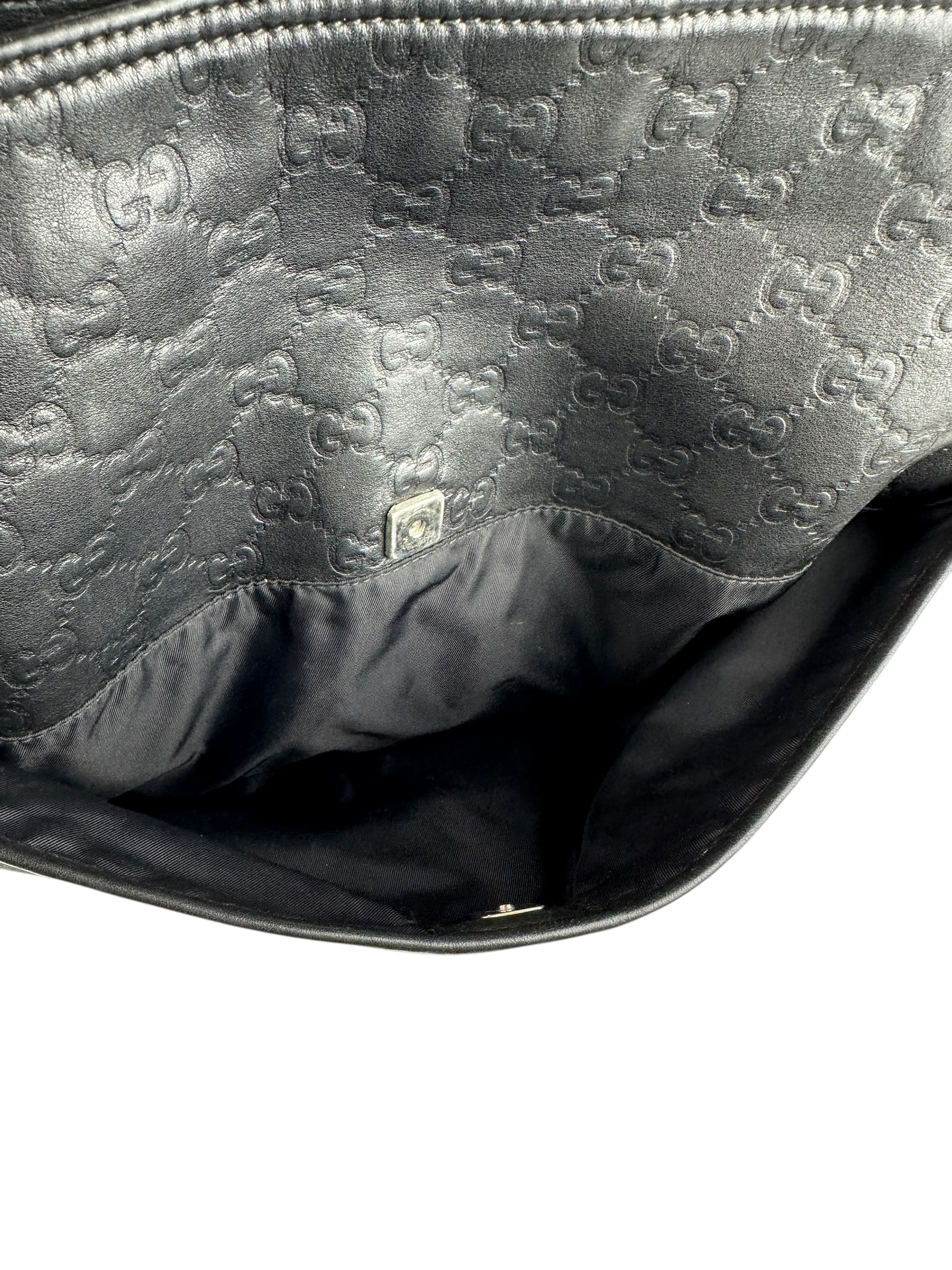 Borsa a Tracolla Gucci in Tessuto e Pelle GG Nera - immagine 7