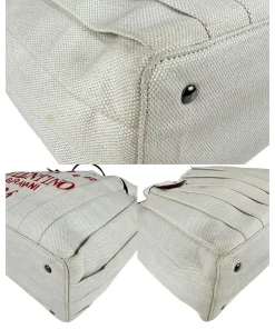 Alternative view of Borsa Valentino Garavani Tote Atelier Bag 05 in Tessuto Bianca e Rossa