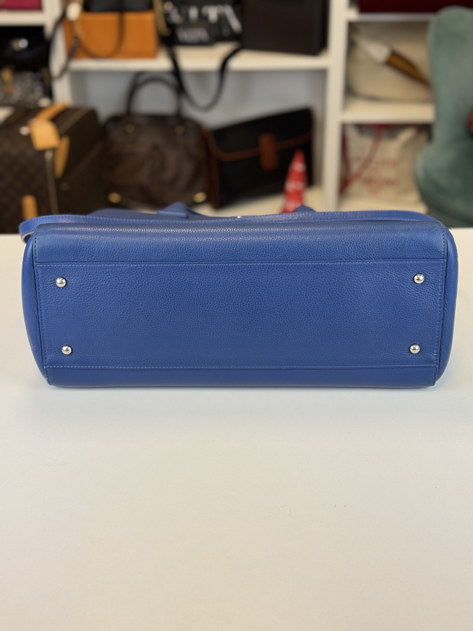 Borsa Tote Chanel Neo Executive in Pelle Martellata Blu - immagine 18