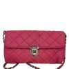 Borsa Prada a Tracolla in Nylon Fucsia con Catena Argento