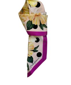 Bandeau Dolce & Gabbana in Twill di Seta Stampa Floreale