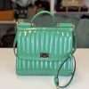 Borsa Sicily Dolce & Gabbana in Pelle Verniciata Verde