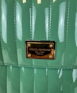 Alternative view of Borsa Sicily Dolce & Gabbana in Pelle Verniciata Verde